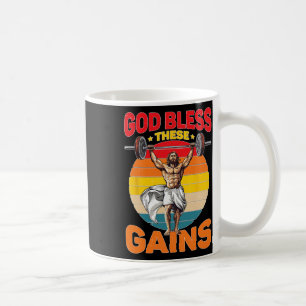 Caneca De Café Deus abençoe Destes Ganhos Construção Muscular -