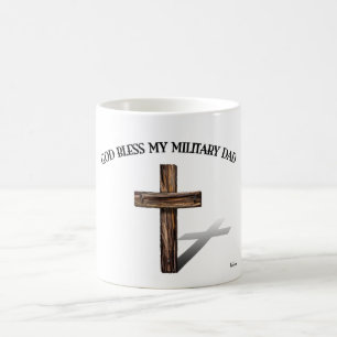 Caneca De Café DEUS ABENÇOE MEU PAI MILITAR com cruz robusta