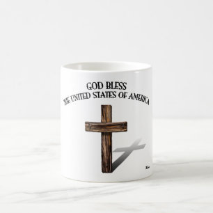 Caneca De Café DEUS ABENÇOE OS ESTADOS UNIDOS DA AMÉRICA cruz rob