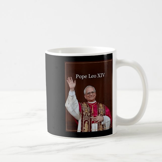 Caneca De Café Deus abençoe Papa Leo Xiv 5 (Direita)