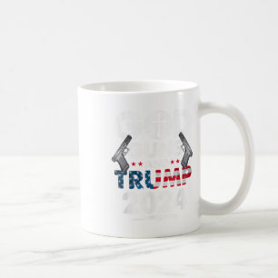 Caneca De Café Deus Armas E Trump 2024 U.A. Bandeira Americana _1