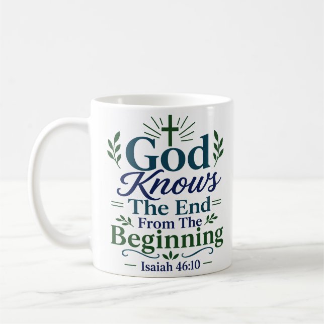 Caneca De Café Deus Conhece o Fim Desde o Início Espiritual  (Esquerda)