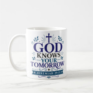 Caneca De Café Deus Conhece Sua Verdade Bíblica de Amanhã Citação