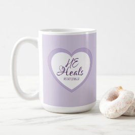 Caneca De Café Deus Cura os Desalentados Bege Macio de Conforto