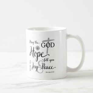 Caneca De Café Deus da Esperança Enche-te de Alegria e Paz