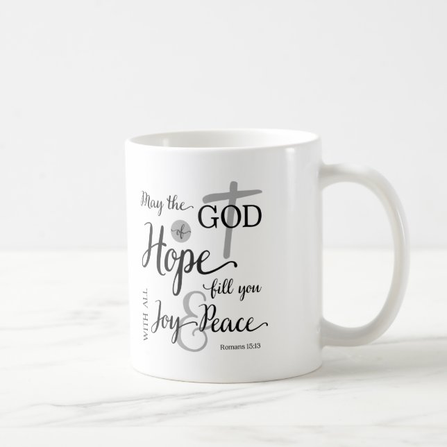 Caneca De Café Deus da Esperança Preencha-o com alegria e paz (Direita)