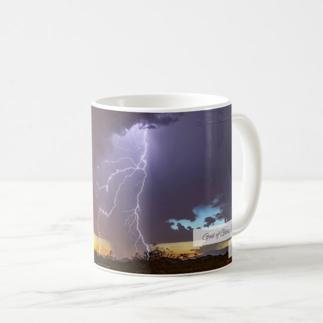 Caneca De Café Deus da Glória Troveja Salmo 105:39 KJV (Frente Esquerda)