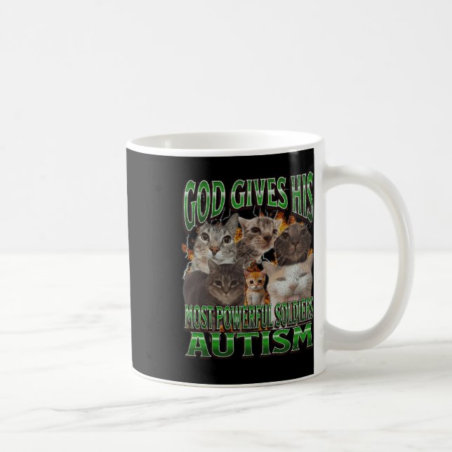 Caneca De Café Deus Dá Seu Meme de Gato Engraçado Mais Poderoso d (Direita)