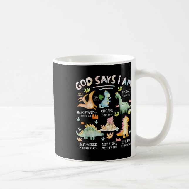 Caneca De Café Deus Diz Eu Sou Dinossauro Versículo Bíblico Crist (Direita)