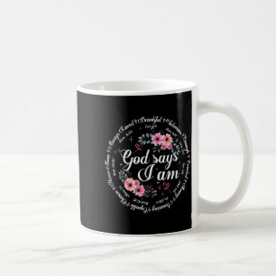 Caneca De Café Deus Diz Que Eu Sou Floral Versículo Bíblico Relig
