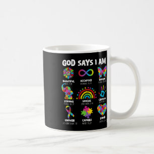 Caneca De Café Deus Diz Que Sou Autismo Garoto Cristão Garota Aut