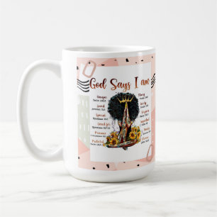 Caneca De Café Deus Diz Que Sou Cristã Melanina Sista Negra
