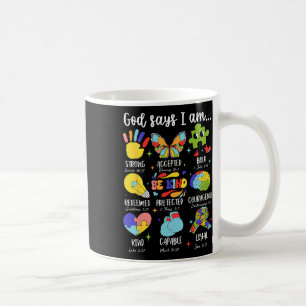 Caneca De Café Deus Diz Que Sou Gentil Consciência do Autismo Mul