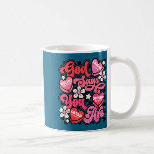 Caneca De Café Deus diz que você coração de doce valentine's jesu