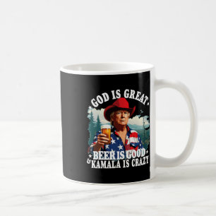 Caneca De Café Deus É Cerveja Excelente É Boa E Kamala É Louca