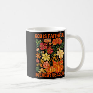 Caneca De Café Deus é Fiel em Todas as Estações Floral Outono Cri