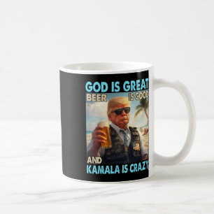 Caneca De Café Deus É Grande Cerveja É Boa E Kamala São Divertida