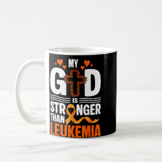 Caneca De Café Deus é mais forte do que leucemia jesus cristão