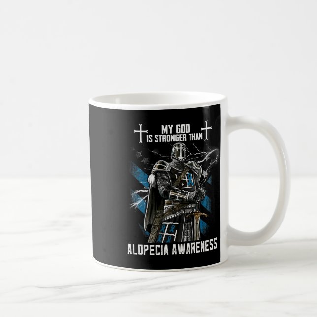 Caneca De Café Deus É Mais Forte Que A Consciência Da Alopécia (Direita)