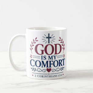Caneca De Café Deus É Meu Conforto Citação de Escritura Espiritua