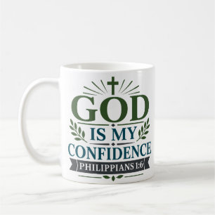 Caneca De Café Deus É Minha Confiança Citação de Encorajamento Bí
