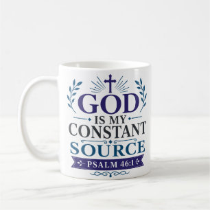 Caneca De Café Deus É Minha Fonte Constante Minimalista Cristão