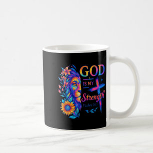 Caneca De Café Deus É Minha Força Salmo 28_7 Camisa do Leão