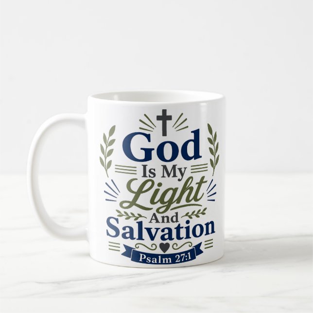 Caneca De Café Deus É Minha Luz E Salvação Citação De Fé (Esquerda)