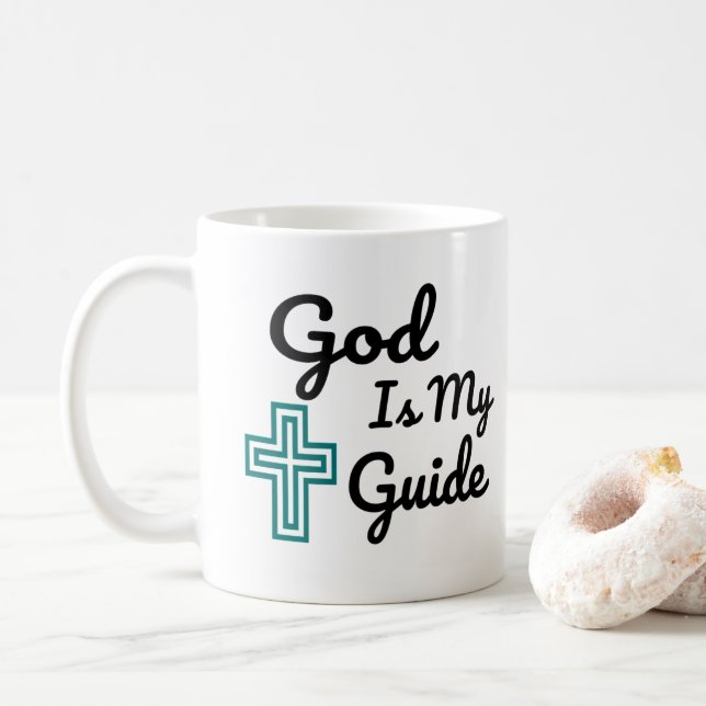 Caneca De Café Deus é o meu guia (Com Donut)