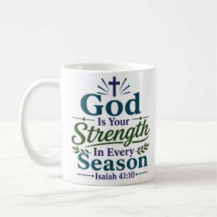 Caneca De Café Deus É Sua Força Em Todas As Estações Fé Diária