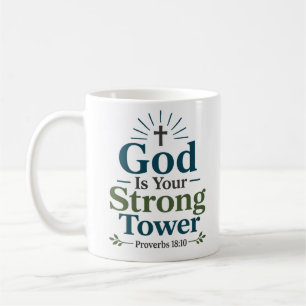 Caneca De Café Deus É Sua Torre Forte Encorajamento Bíblico