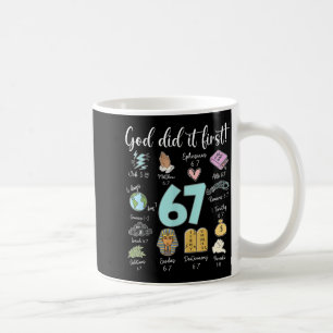 Caneca De Café Deus engraçado fez primeiro 67 Meme Jesus cristão 