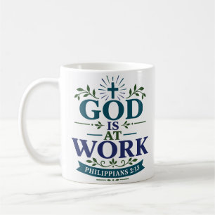Caneca De Café Deus Está Ativo Citação de Encorajamento Bíblico