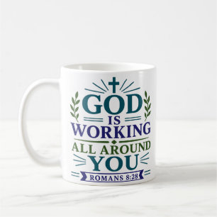 Caneca De Café Deus Está Trabalhando ao Seu Redor Citação Inspira