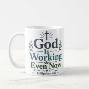 Caneca De Café Deus Está Trabalhando Mesmo Agora Citação de Verda