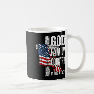 Caneca De Café Deus Família País Bandeira Americana Patriota Cris