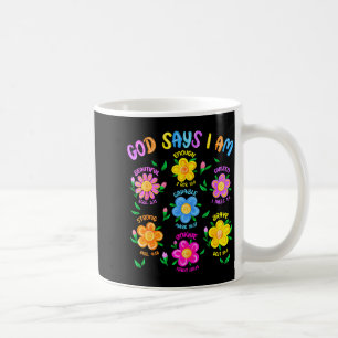 Caneca De Café Deus Floral Diz Eu Sou Versículo Bíblico Cristão J
