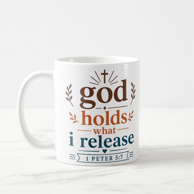 Caneca De Café Deus Guarda o Que Eu Solto Escritura Cristã (Esquerda)