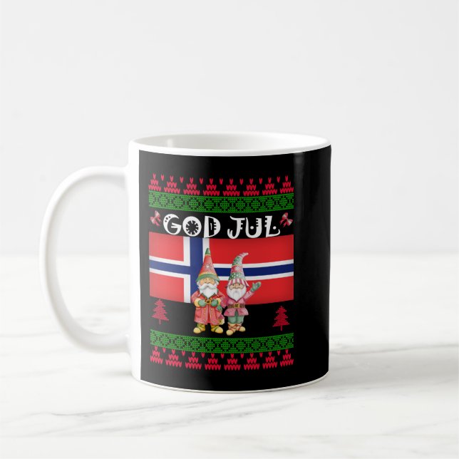 Caneca De Café Deus Jul Ugly Noruega Bandeira Natal Gn Escandinav (Esquerda)