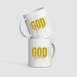 Caneca De Café Deus Me Cobriu - Tea Cristã Inspiradora