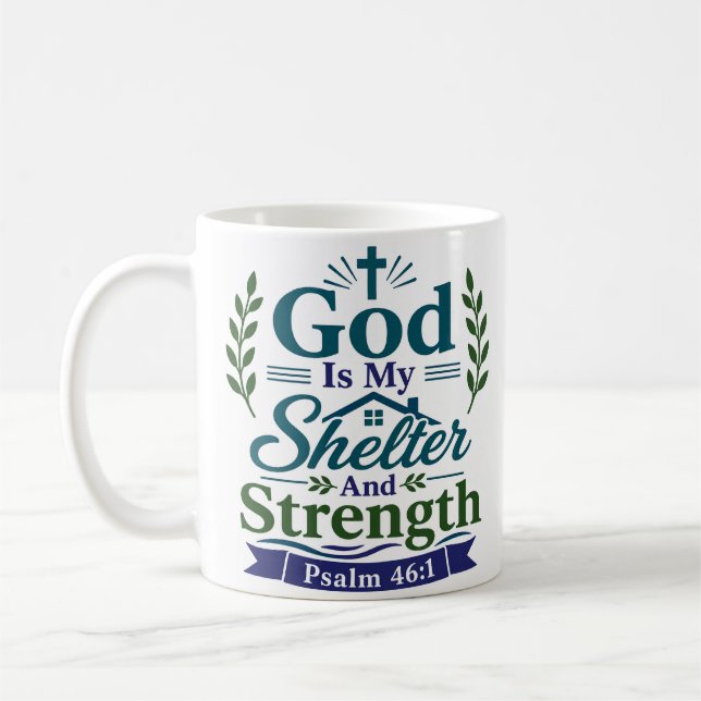 Caneca De Café Deus Meu Refúgio E Força Verso Pacífico (Esquerda)