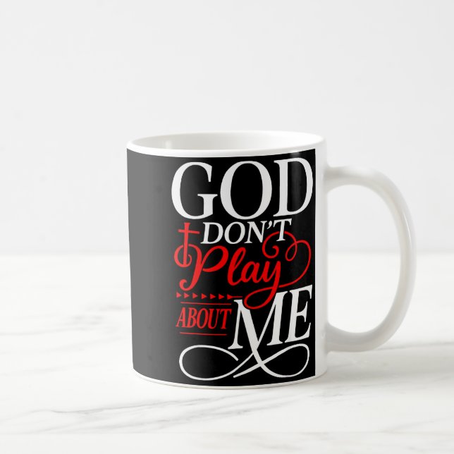 Caneca De Café Deus não brinca fé cristã religiosa (Direita)