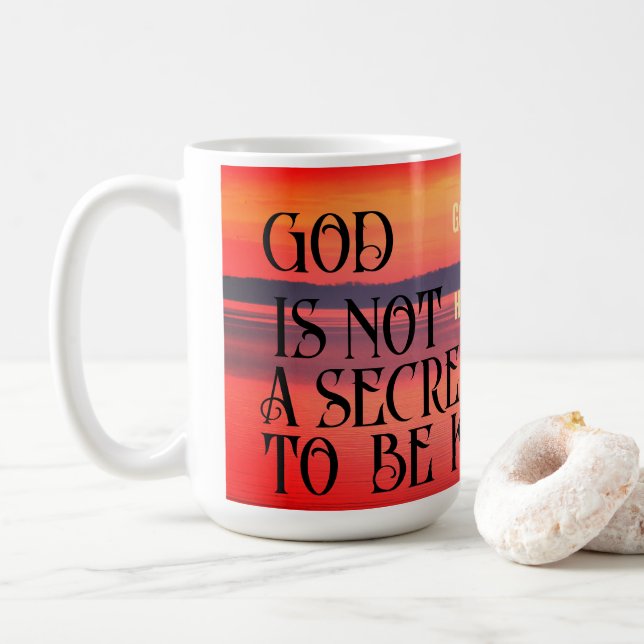 Caneca De Café deus não é segredo para ser guardado Mug (Com Donut)