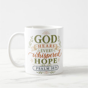 Caneca De Café Deus Ouve Toda Esperança Sussurrada Citação Cristã