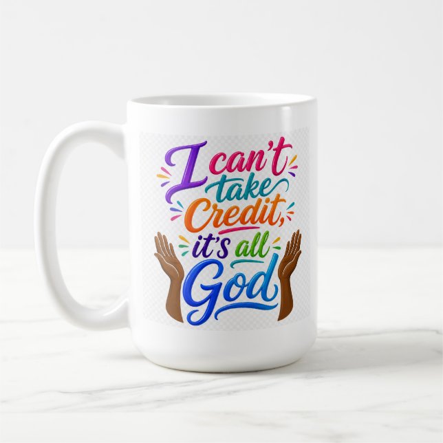 Caneca De Café Deus recebe o crédito  (Esquerda)