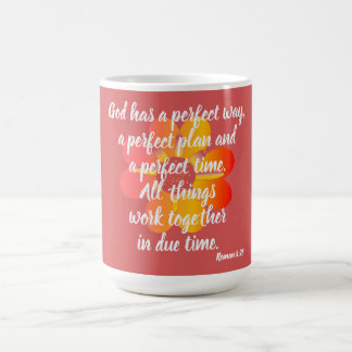 Caneca De Café Deus tem a maneira perfeita de Roman 8:28 Mug