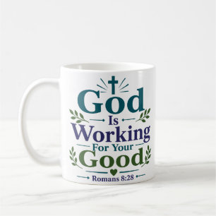 Caneca De Café Deus Trabalha Para o Seu Bem Citação Motivacional 