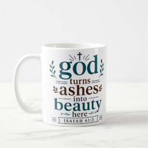 Caneca De Café Deus Transforma Cinzas Em Beleza Aqui Citação Bíbl