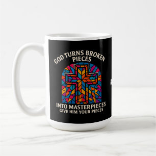 Caneca De Café Deus Transforma Peças Quebradas Em Obras-Primas Fé