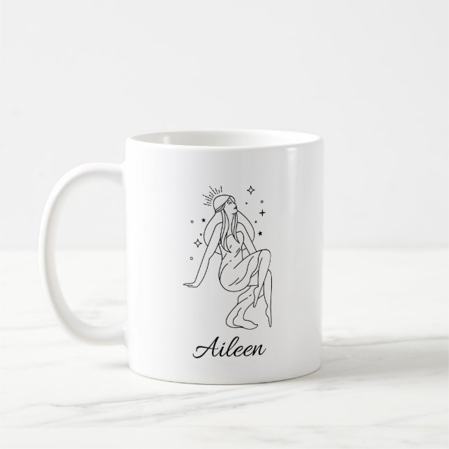 Caneca De Café Deusa celestial personalizada Halloween (Esquerda)